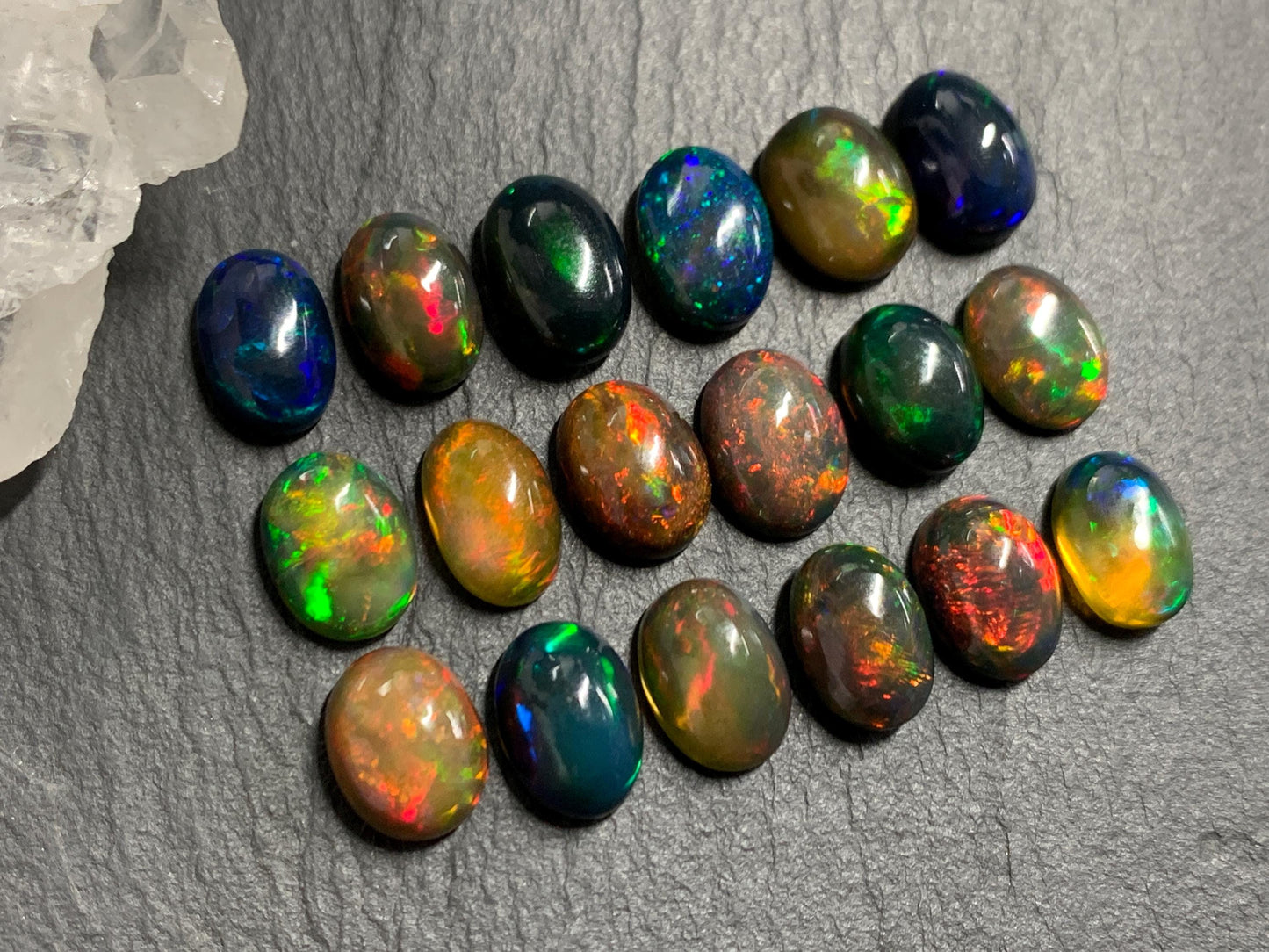 Natural Ethiopian Black Opal 11-12mm long cabochon/ Select your cabochon