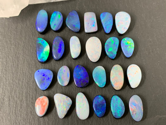 Australian Opal doublet 13-16mm long cabochon