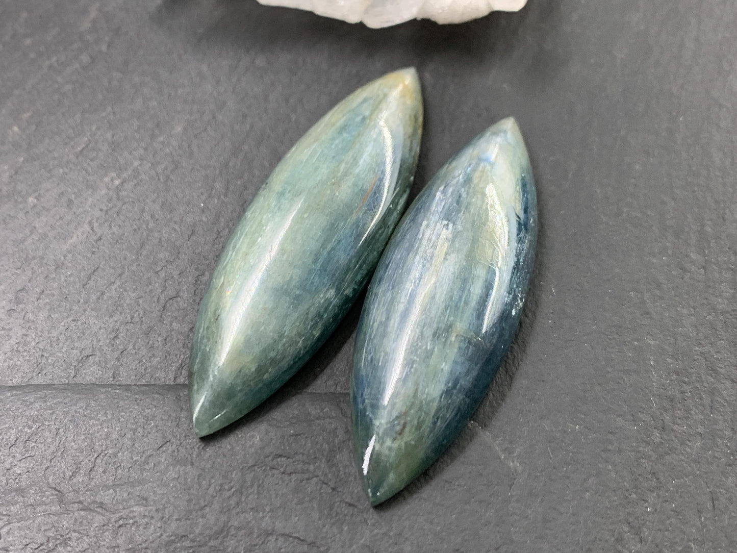 Large Marquise Kyanite 43-46mm long Cabochon - Rare African Gemstone