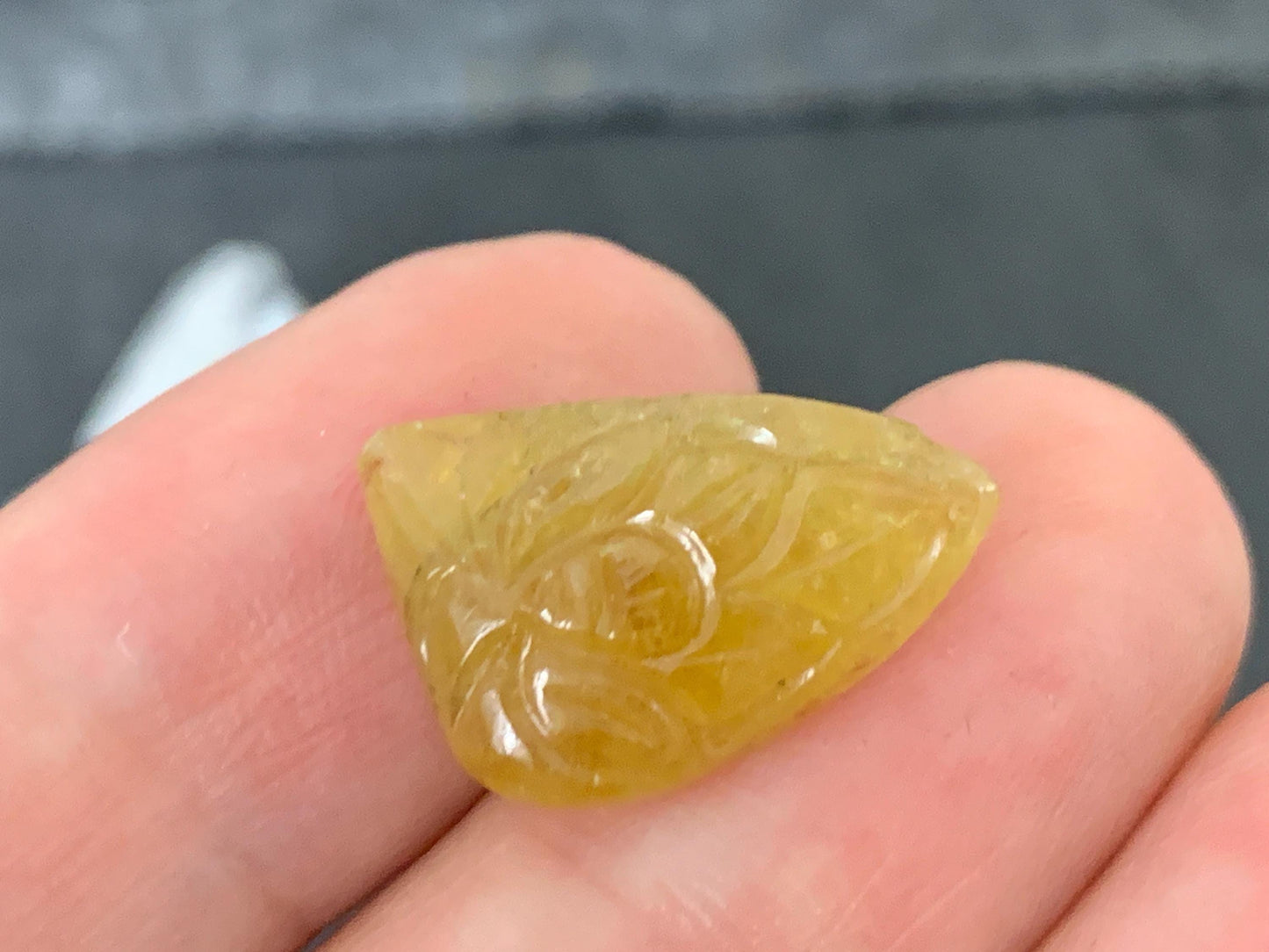 Carved Tourmaline 11x17x5.5mm cabochon