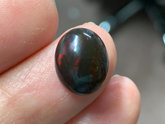 Black Ethiopian Opal 10x12x5.5mm cabochon