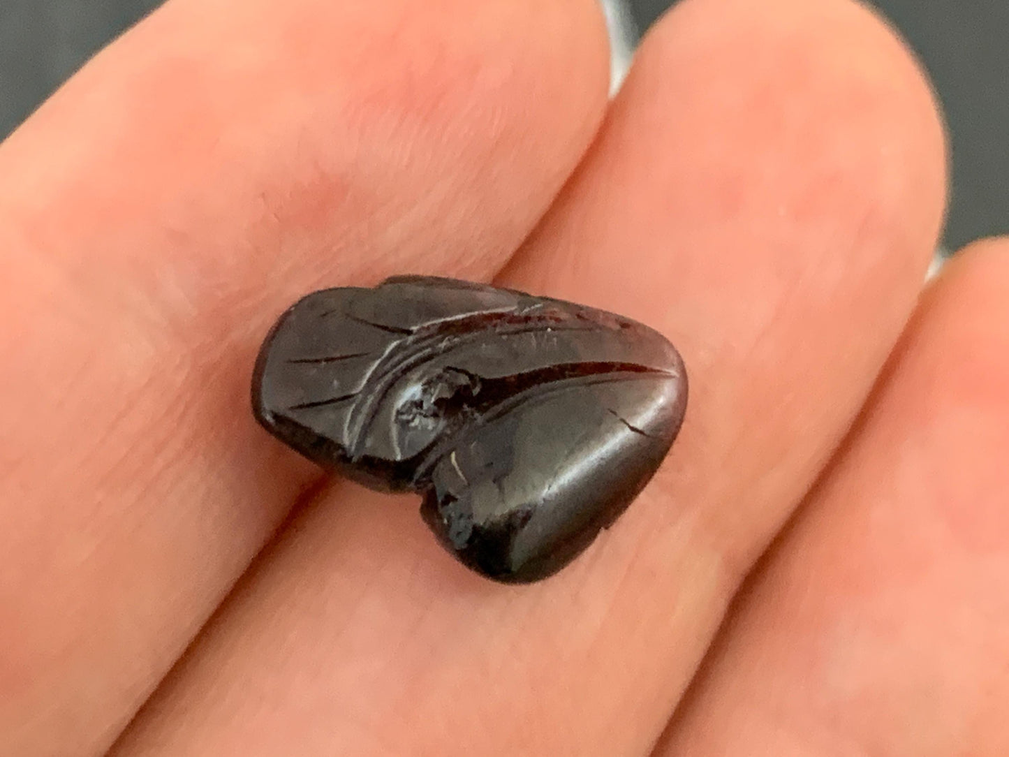 Carved Tourmaline 10x15x3mm cabochon