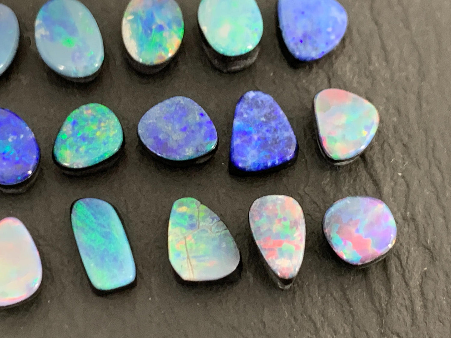 Australian Opal Doublet 6-8mm long cabochon - Select your piece
