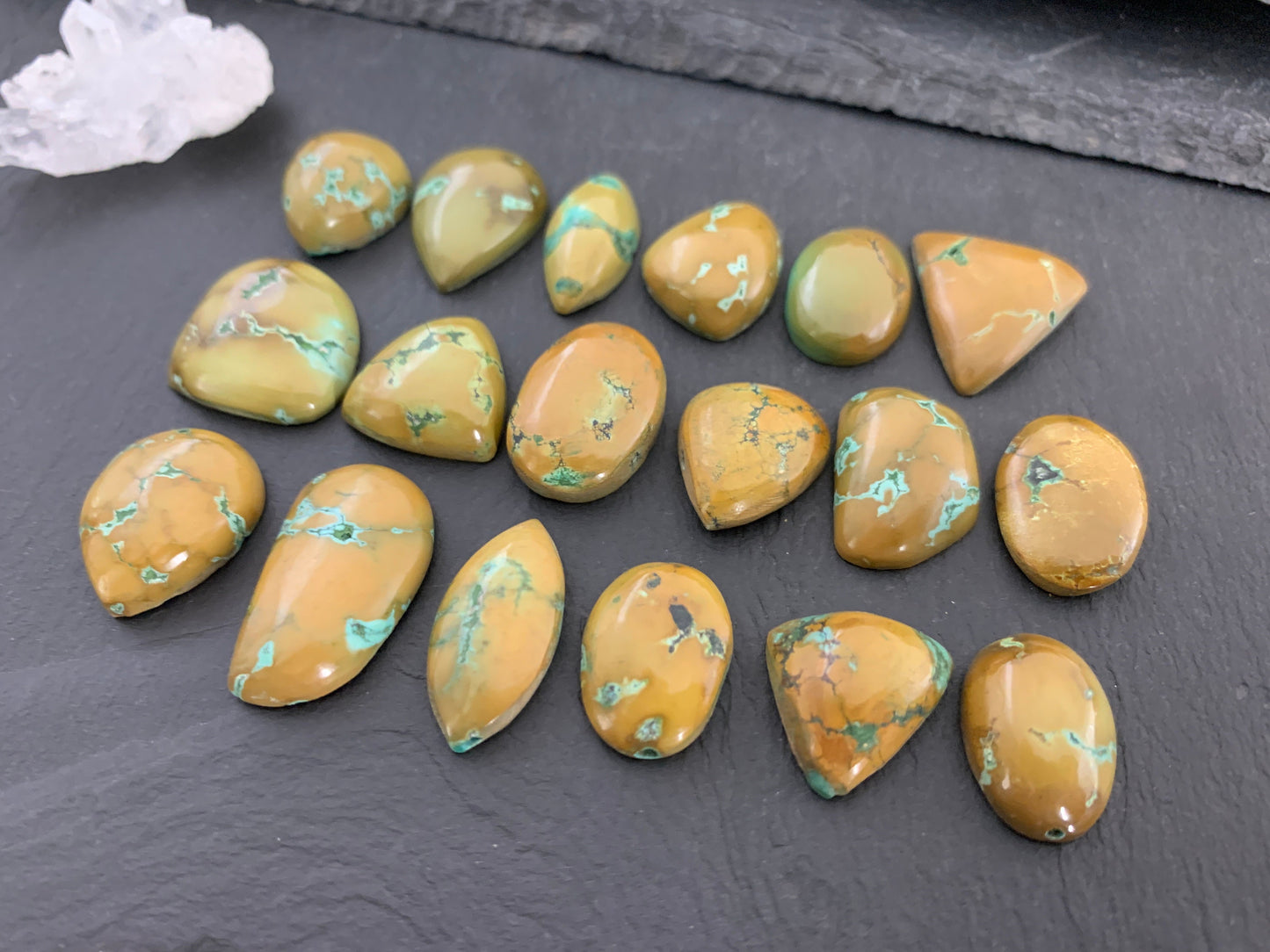 Tibetan Turquoise mixed shapes 17-26mm long cabochon