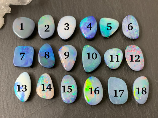 Australian Opal doublet 11-14mm long cabochon