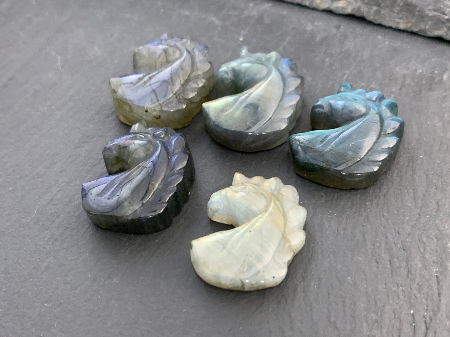 Labradorite Unicorn 18x24mm Cabochon - Labradorite carving