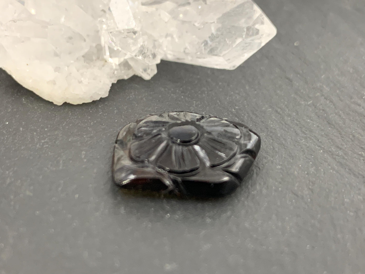 Carved Tourmaline 14x16x4mm cabochon
