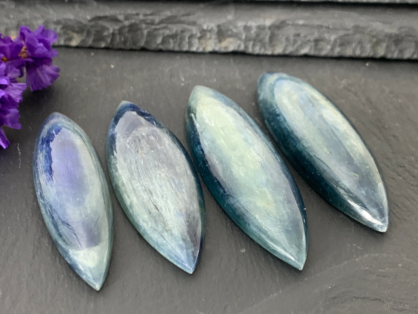 Large Marquise Kyanite Cabochon - Rare African Gemstone