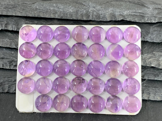 Amethyst round 10mm cabochon - Calibrated cabochons