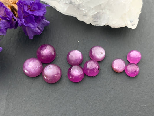 Silky Star Sapphire round 5mm, 6mm,7mm cabochon