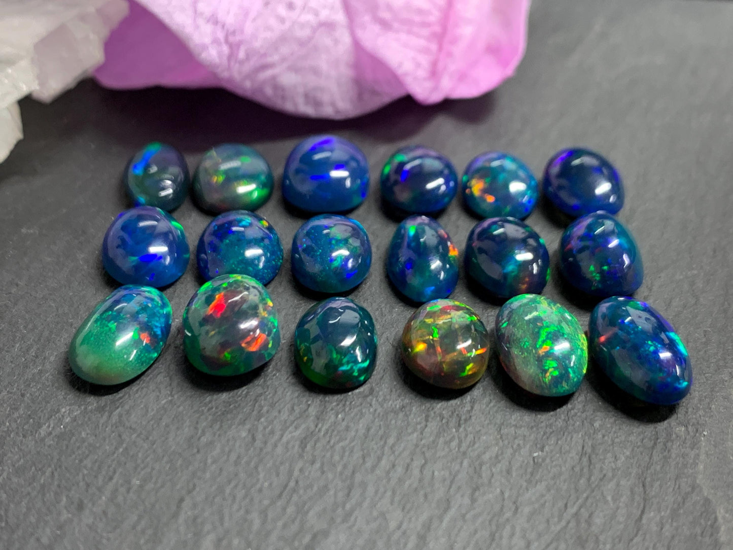 Natural Ethiopian Black Opal 11-12mm long cabochon/ Select your cabochon