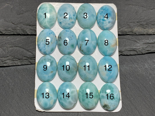 Larimar oval 15x20mm cabochon - Calibrated cabochons