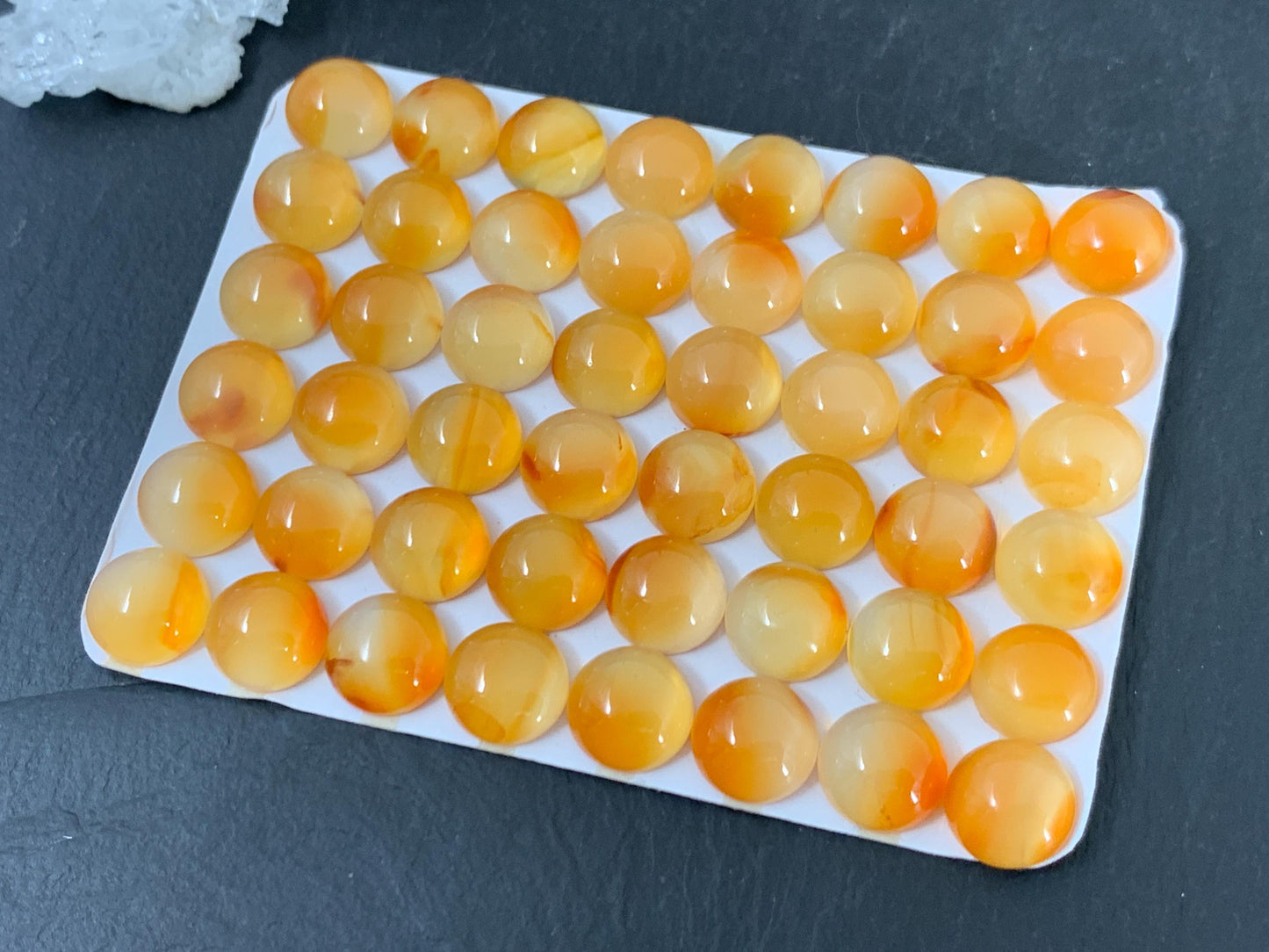 Carnelian round 10mm cabochon - Calibrated cabochons