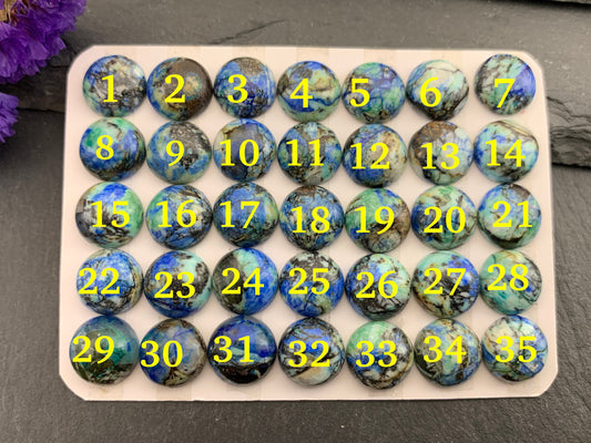 Azurite round 10mm cabochon - Calibrated cabochons