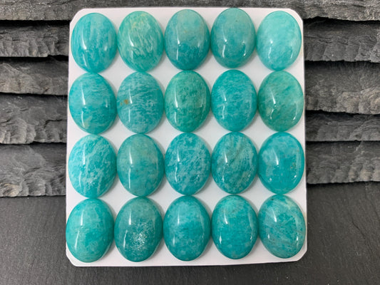 Amazonite oval 12x16mm cabochon - Calibrated cabochons