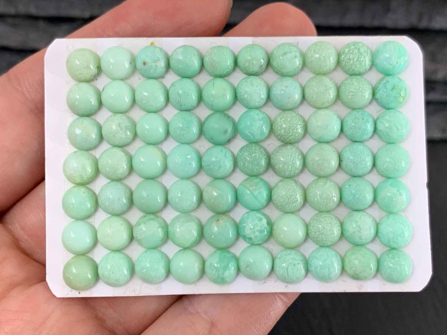 Chrysoprase round 6mm cabochon - Calibrated cabochons