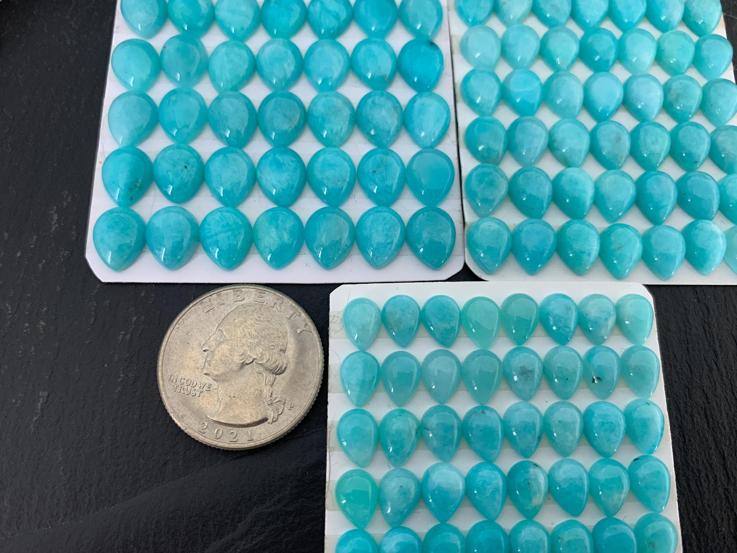 Amazonite pear 6x8mm, 7x9mm, 8x10mm cabochon - Calibrated cabochons