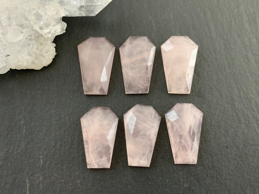 Rose Quartz Coffin 10x16mm cabochon