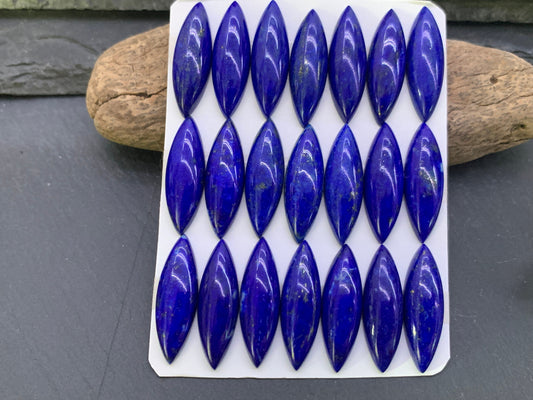Lapis Lazuli marquise 8x25mm cabochon - Calibrated cabochons