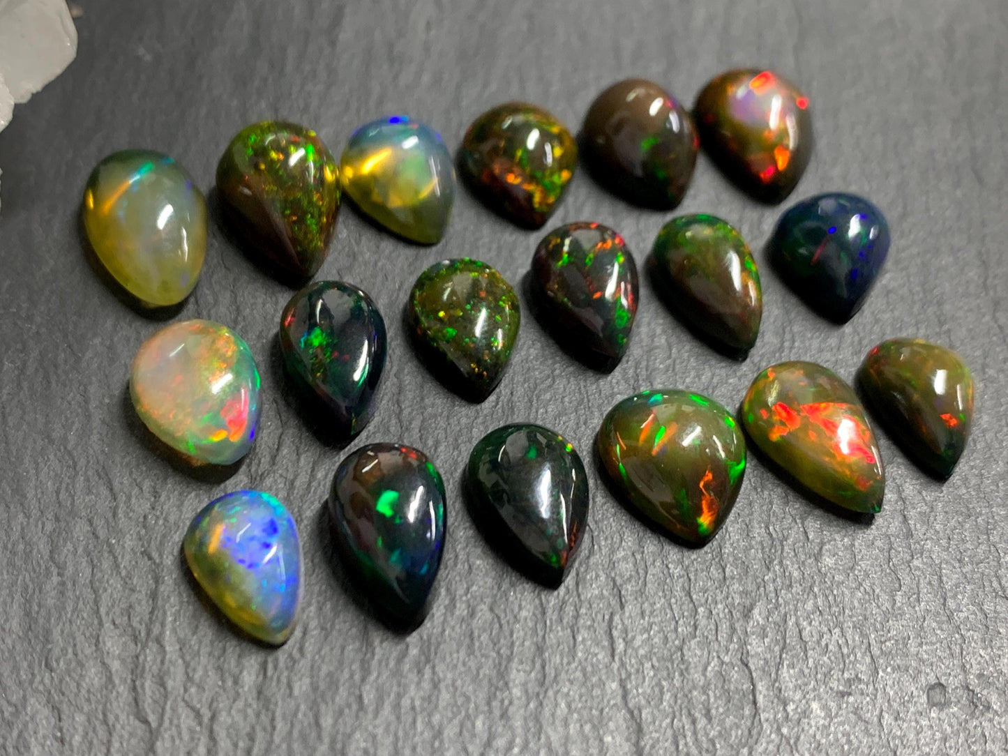 Natural Ethiopian Black Opal 11-14mm long cabochon/ Select your cabochon