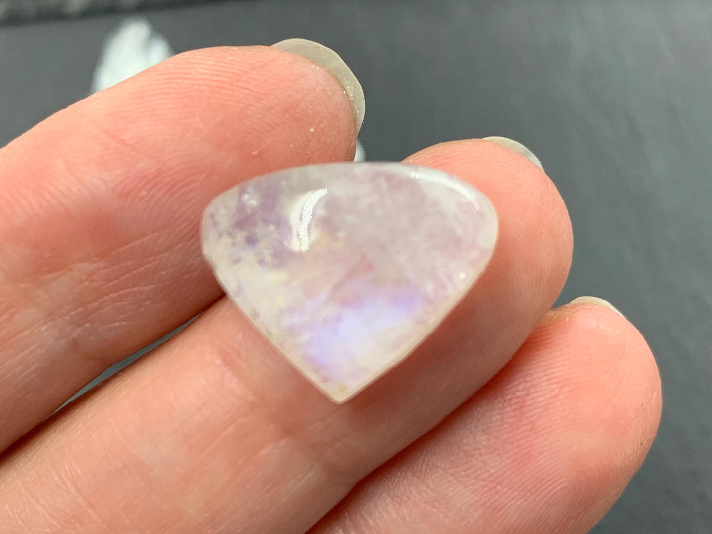 Rainbow Moonstone 17x15x6mm cabochon