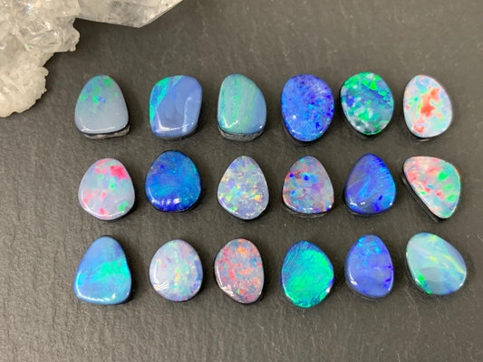 Australian Opal doublet 7-9mm long cabochon