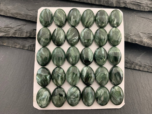 Seraphinite oval 10x14mm cabochon - Calibrated cabochons