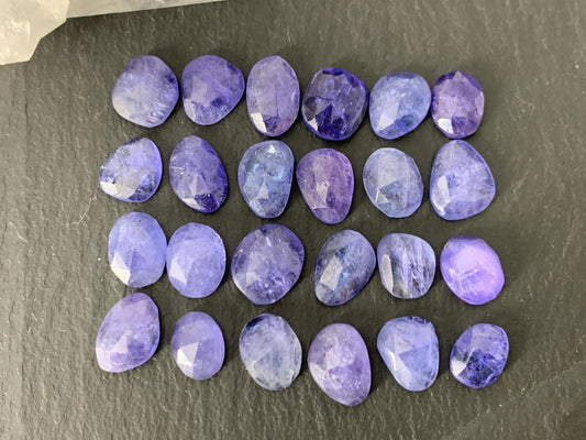 Discounted Damaged Faceted Tanzanite 8-10mm long cabochon