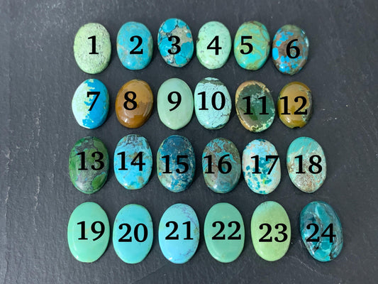 Tibetan Turquoise oval 10x15mm cabochon