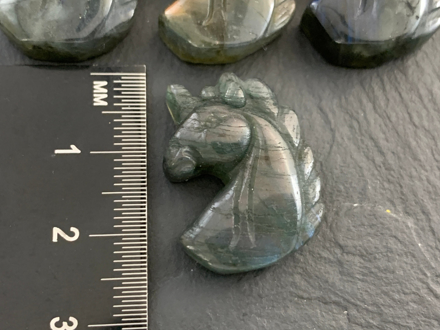 Labradorite unicorn 18x25mm cabochon carving