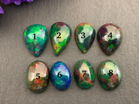 Black Ethiopian Opal 11-13mm cabochon