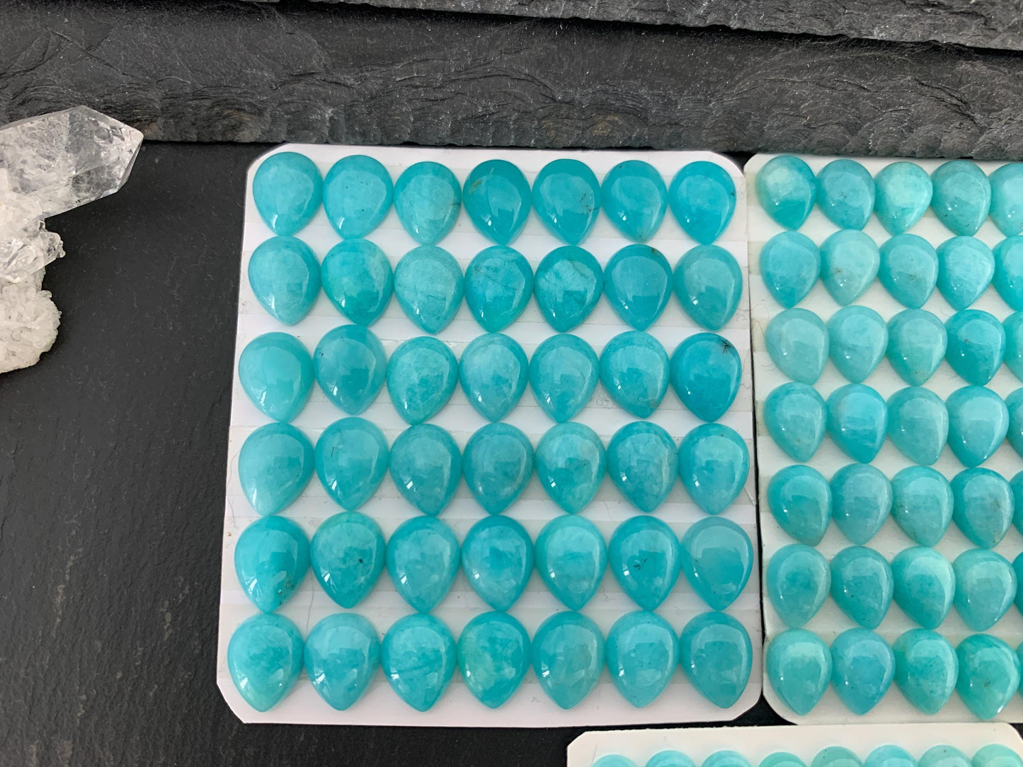 Amazonite pear 6x8mm, 7x9mm, 8x10mm cabochon - Calibrated cabochons