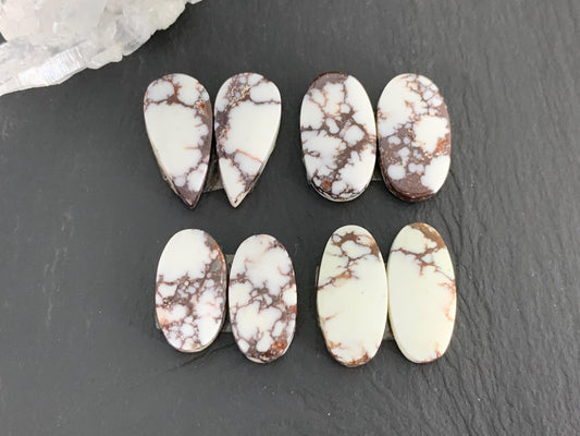 Wild Horse Jasper 19-22mm long cabochon pair