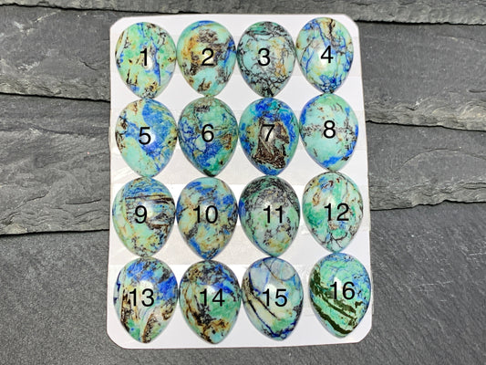 Azurite pear 15x20mm cabochon - Calibrated cabochons