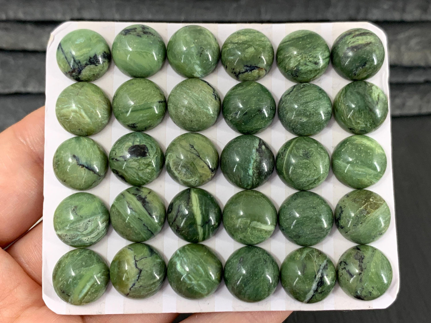 Green Opal Cabochon: 12mm Round Calibrated Gemstone