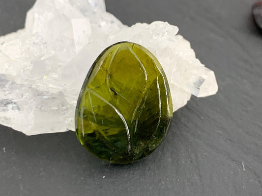 Carved Tourmaline 14x18x2mm cabochon