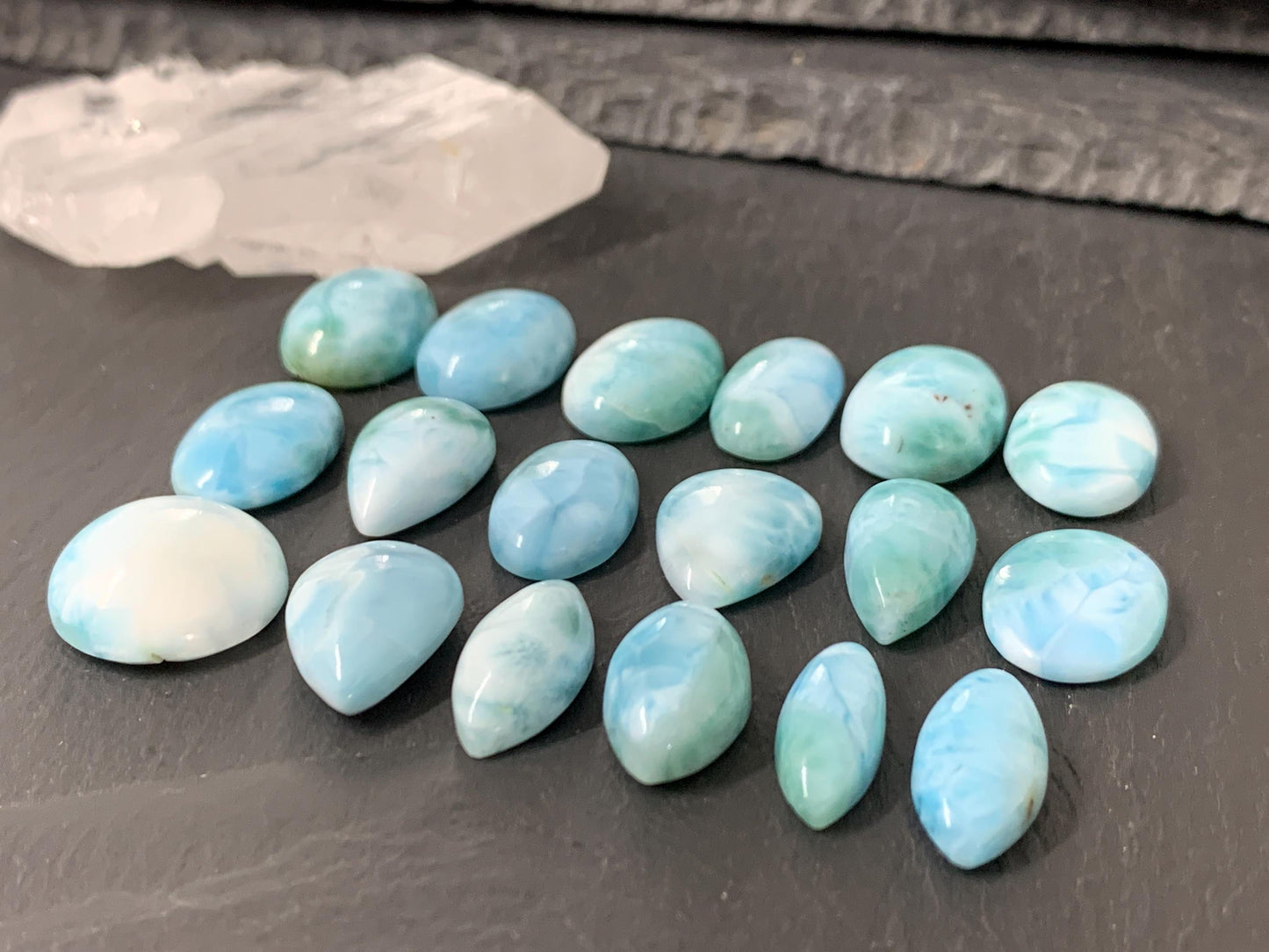 Larimar 16mm long cabochon