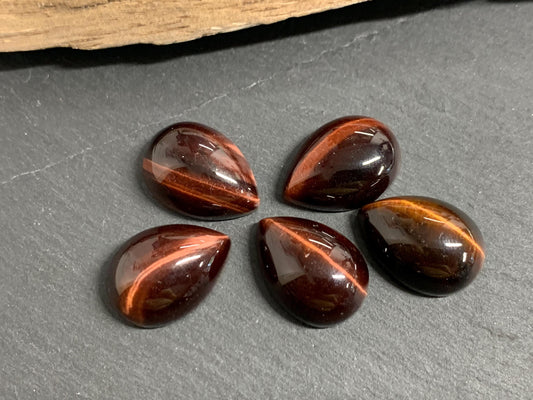 Red Tiger Eye pear 13x18mm cabochon - Calibrated cabochons