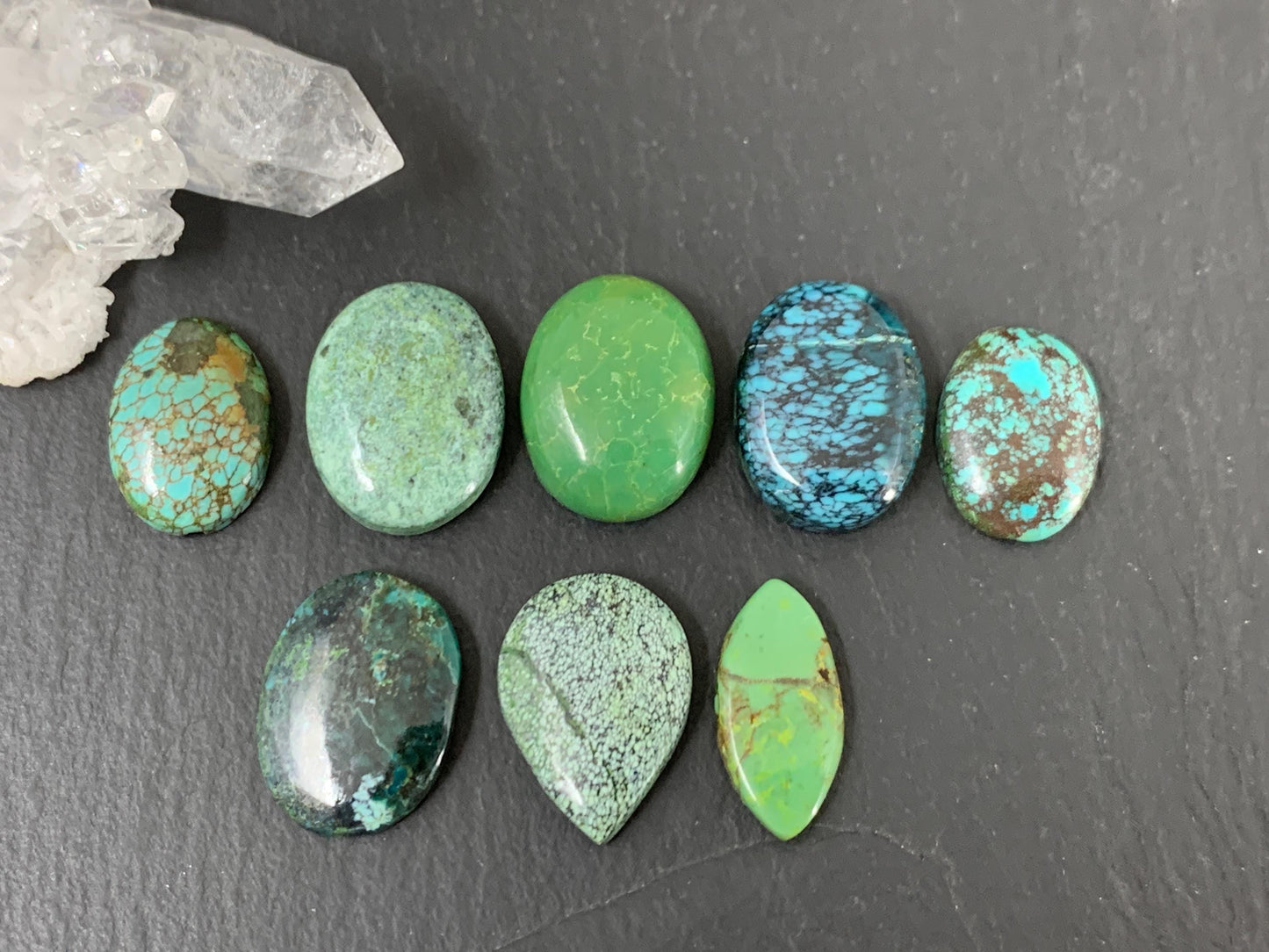 Tibetan Turquoise 14-16mm long cabochon
