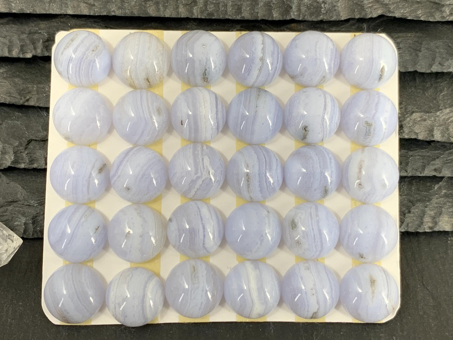 Blue Lace Agate round 12mm cabochon - Calibrated cabochons