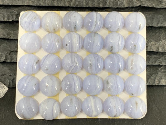 Blue Lace Agate round 12mm cabochon - Calibrated cabochons