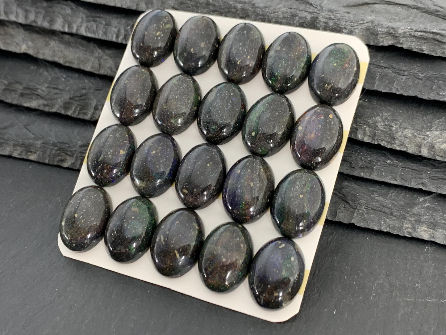 Andamooka Black Opal 13x18mm Cabochon: Oval Matrix Opal