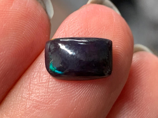 Natural Ethiopian Black Opal 6x10x3mm cabochon