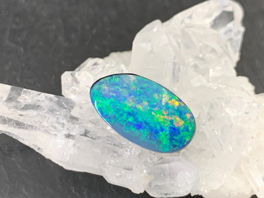 Australian Opal doublet 8x14x4mm cabochon