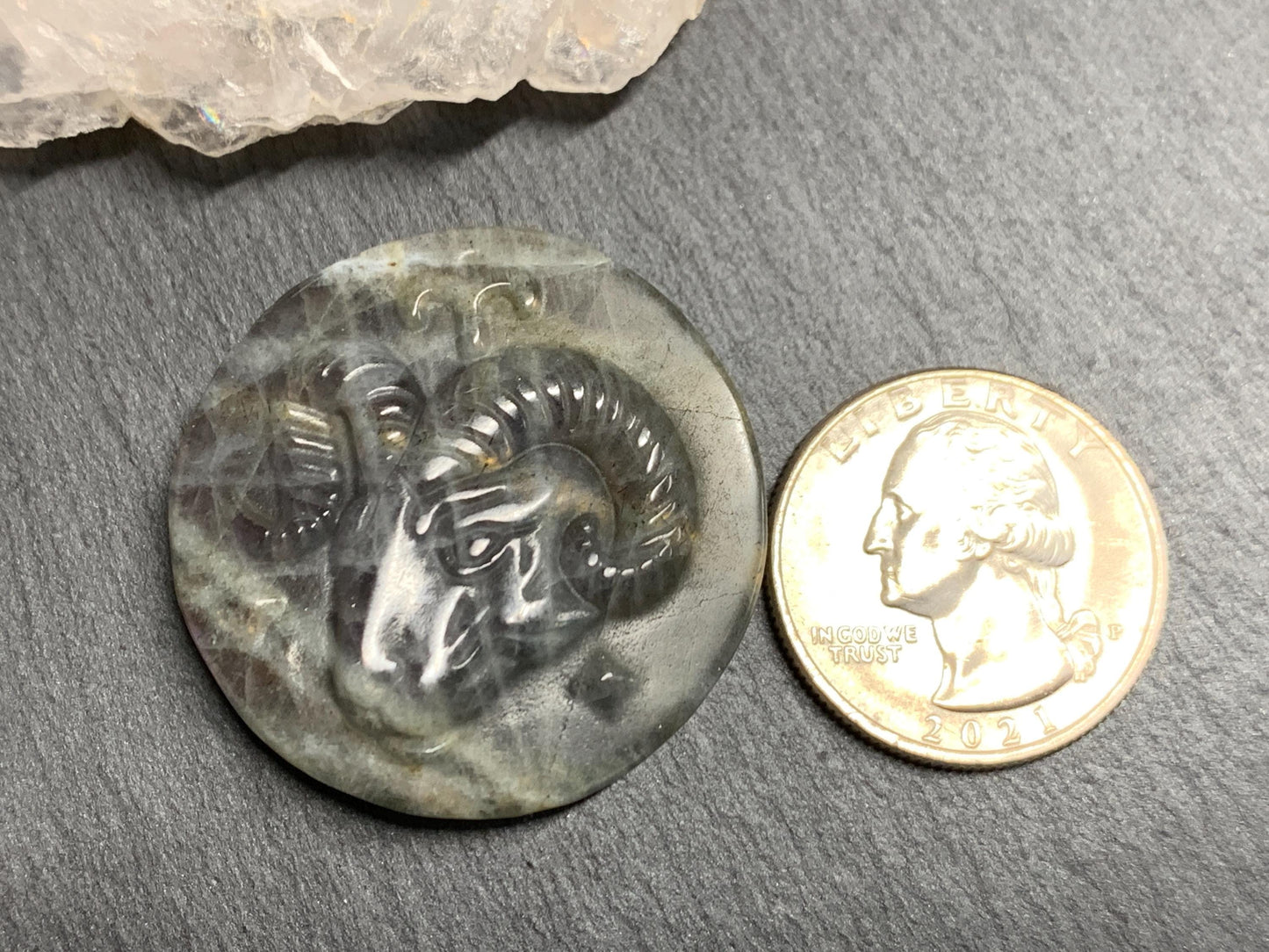 Aries Purple Labradorite Zodiac Signs - Zodiac Constellations Carving