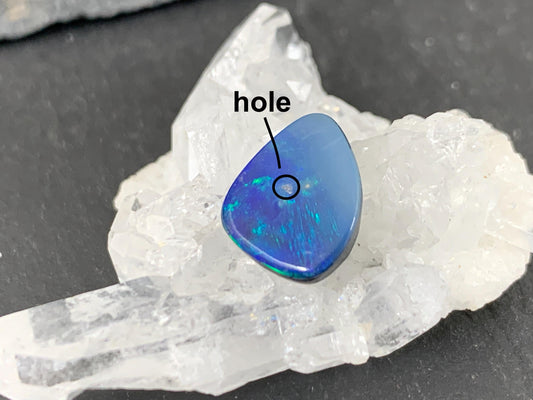 Discounted Australian Opal doublet cabochon 9x12x4mm Free Form Natural Opal Gemstone