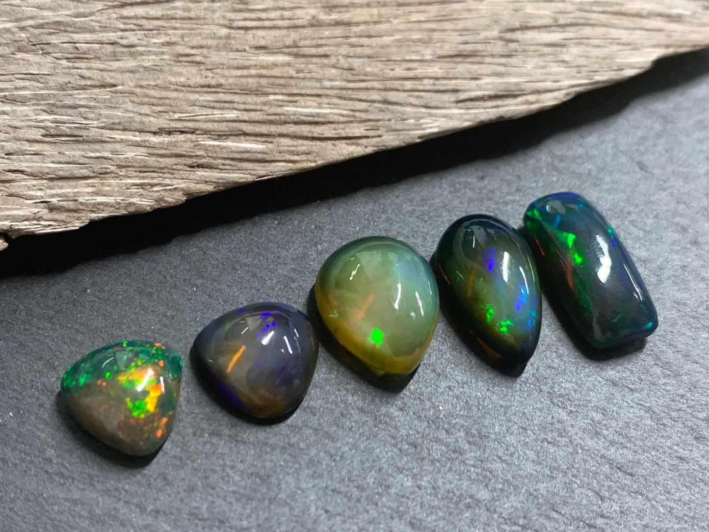Natural Black Ethiopian Opal 10-16mm long Cabochon/ Select your cabochon