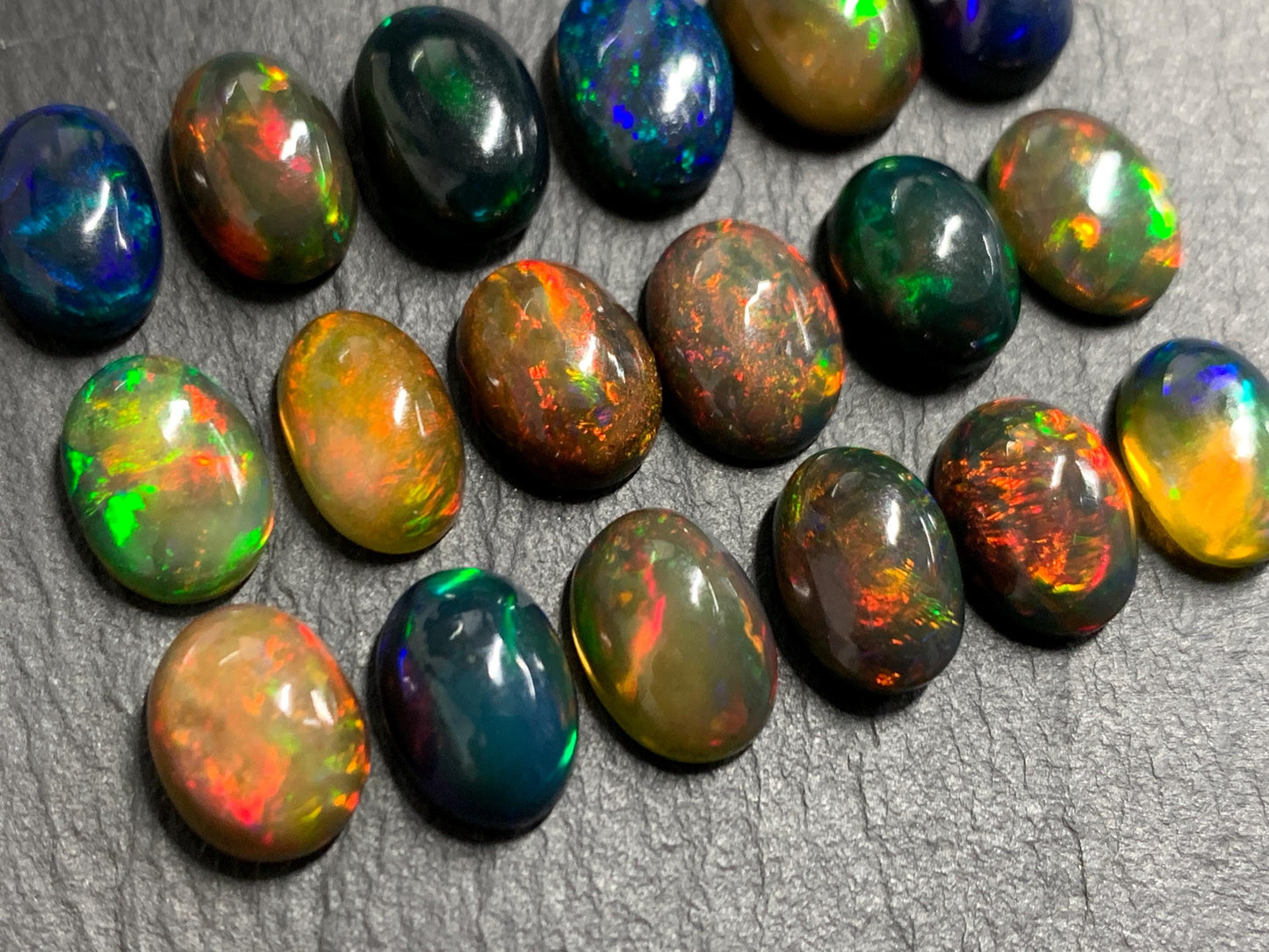 Natural Ethiopian Black Opal 11-12mm long cabochon/ Select your cabochon