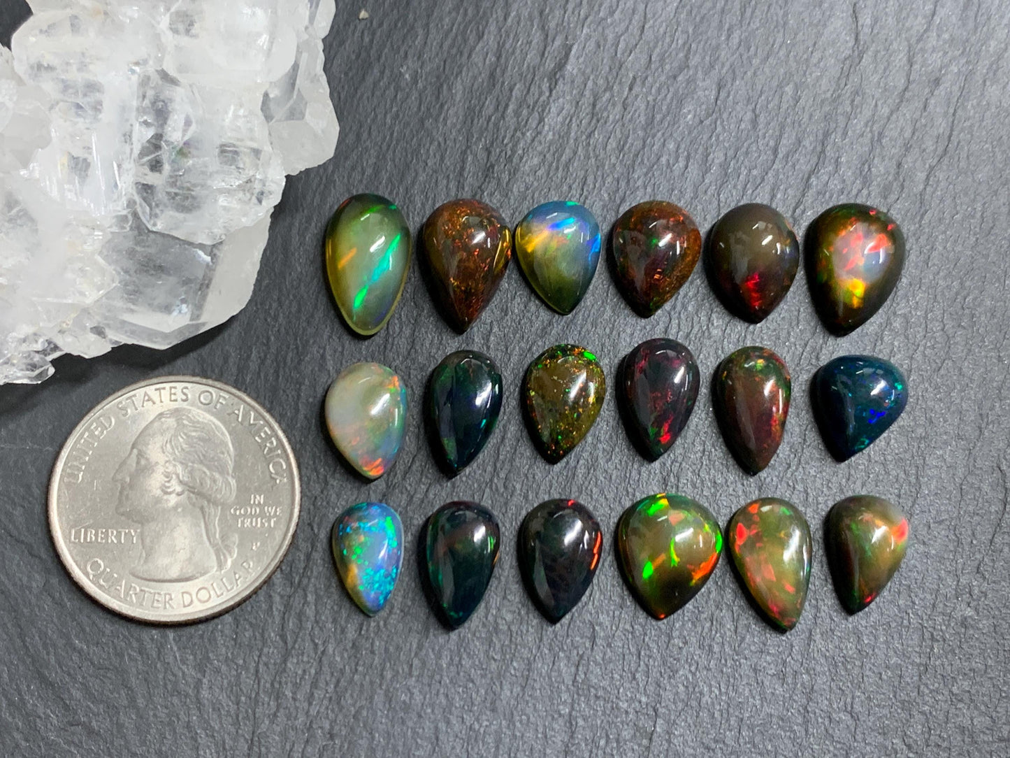 Natural Ethiopian Black Opal 11-14mm long cabochon/ Select your cabochon