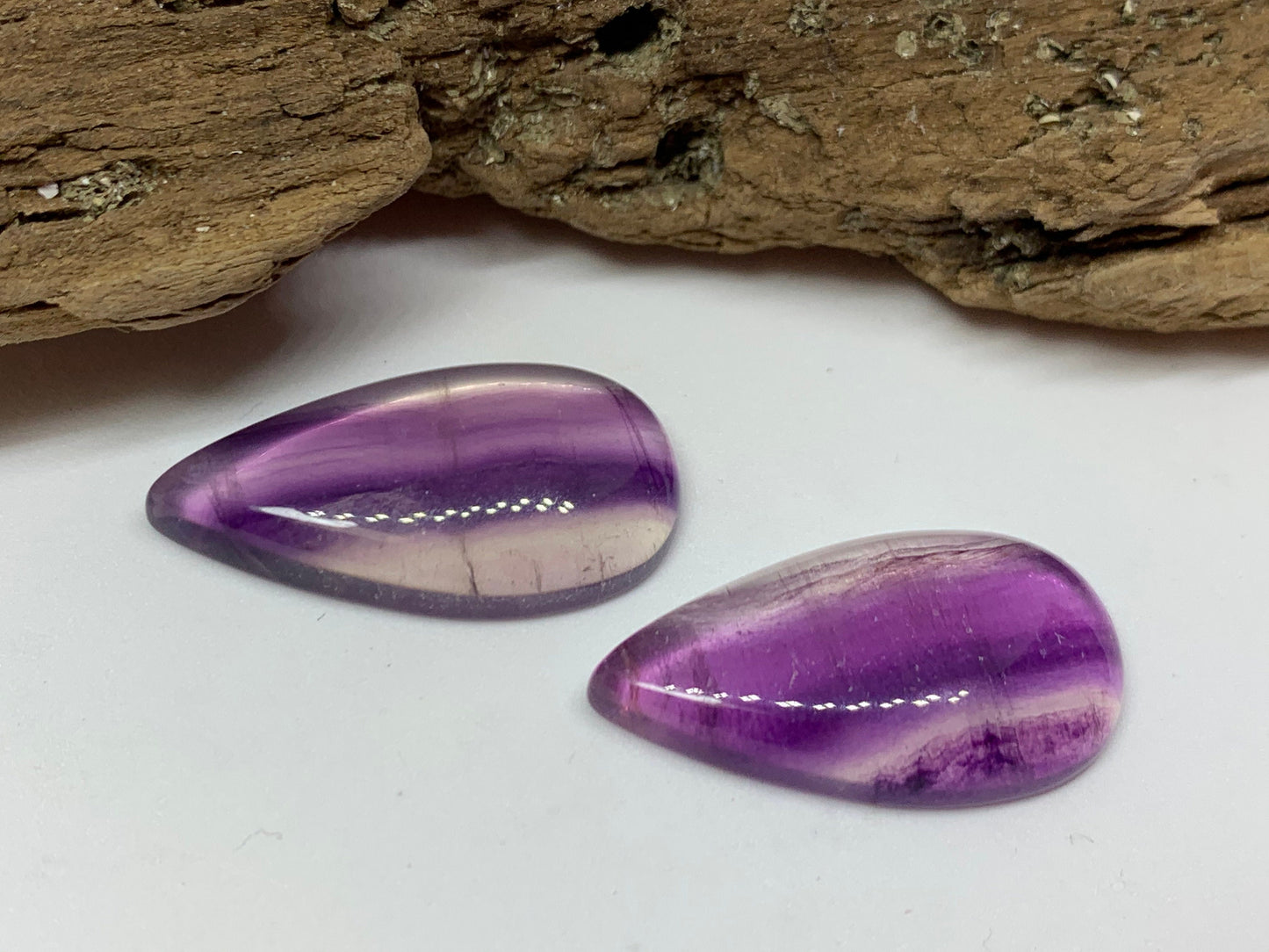 Purple Fluorite 15x28mm Cabochon